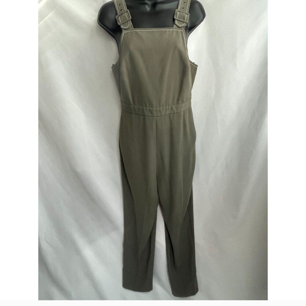 Topshop Green Utility Jumpsuit with Square Neckline